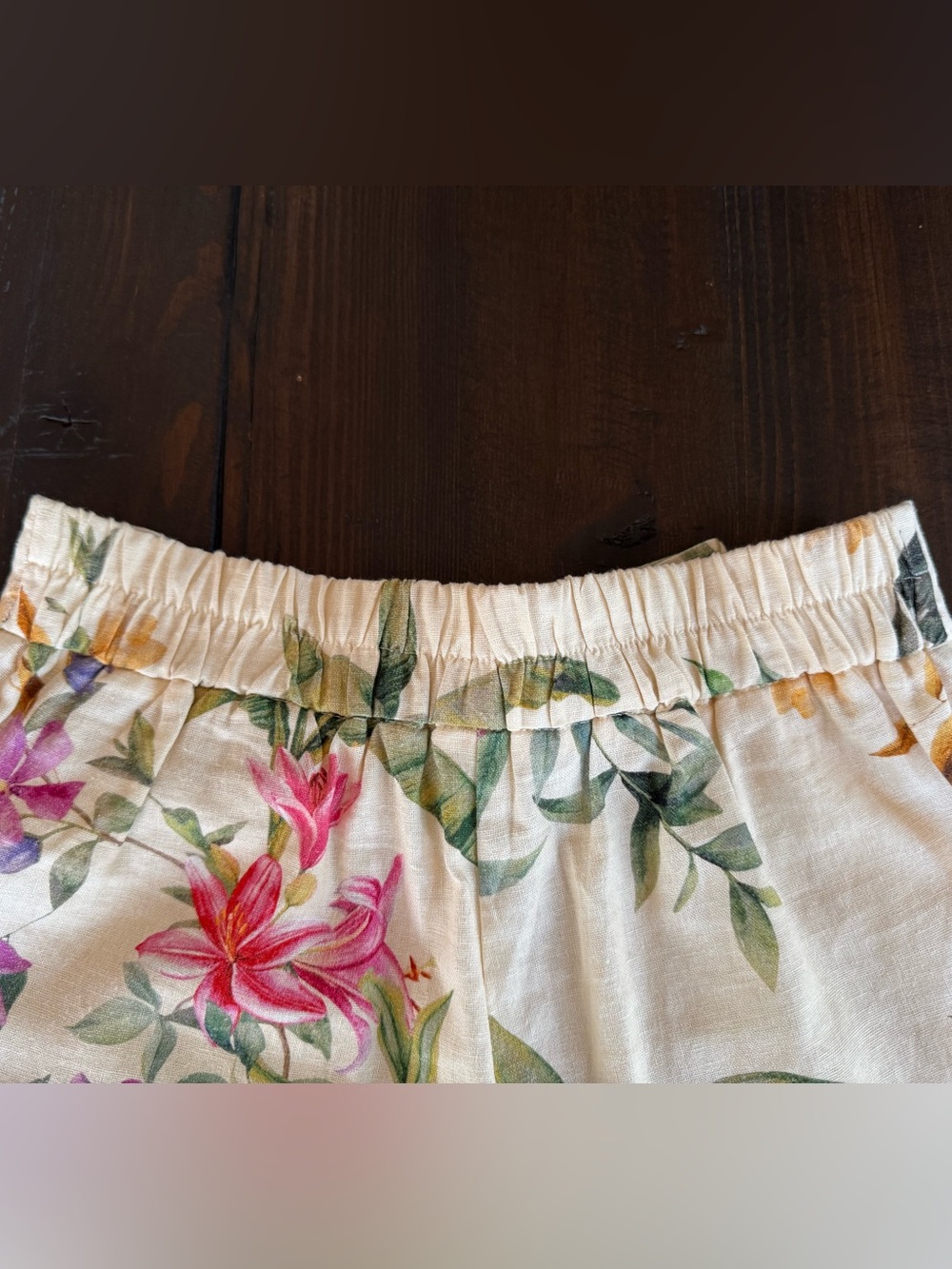 C&C California Shorts Womens 4 Linen Tie Waist Floral High Rise Flower NWT - Picture 7 of 12